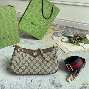 Gucci GG Canvas Shoulder Bag in Brown